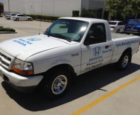 Dealership parts truck vehicle graphics