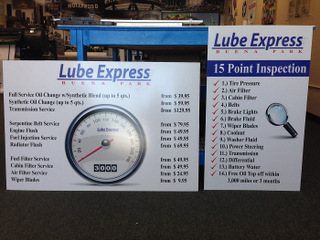 Auto repair center service menu signs
