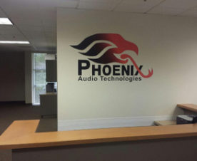 Die cut vinyl graphic lobby signs Orange County