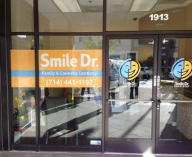 Perforated Vinyl window graphics Orange County