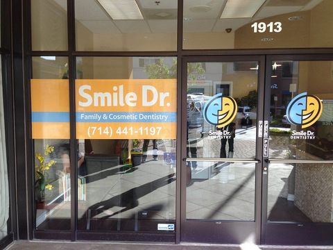 Perforated Vinyl window graphics Orange County