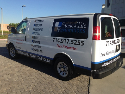 Contractor van lettering and decals Orange County
