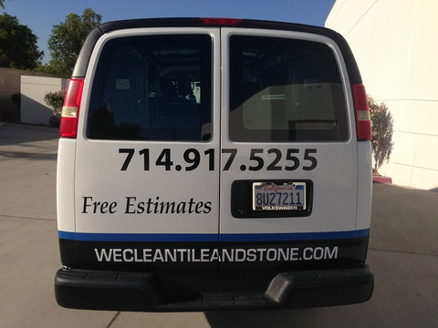 Contractor vehicle vinyl lettering Orange County