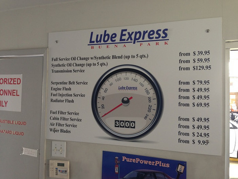 Service Department Menu Board Signs Orange County