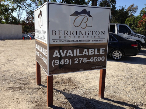Commercial post and panel real estate signs Orange County