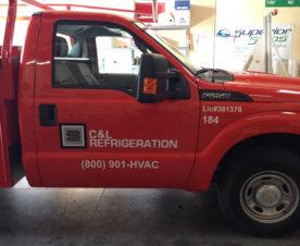 Contractor truck lettering Brea CA