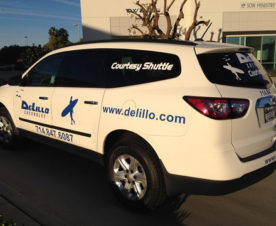 Courtesy shuttle vehicle wraps for Orange County dealerships