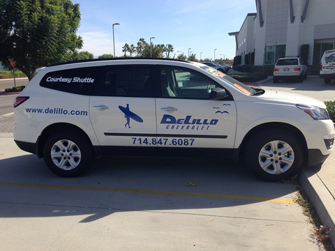 Vinyl graphics for dealership courtesy shuttles