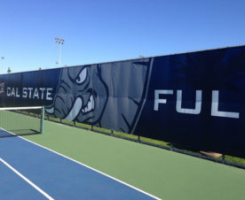 Fence banners for school tennis courts in Orange County