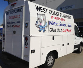 Plumbing contractor vehicle decals Orange County