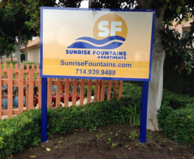 Property Manager Apartment Complex Signs Anaheim CA
