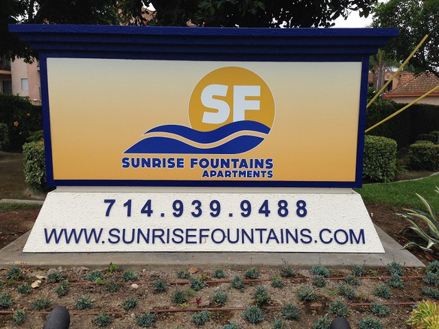 Apartment complex monument signs Anaheim CA