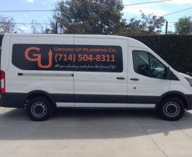 Plumbing contractor van graphics Fullerton CA