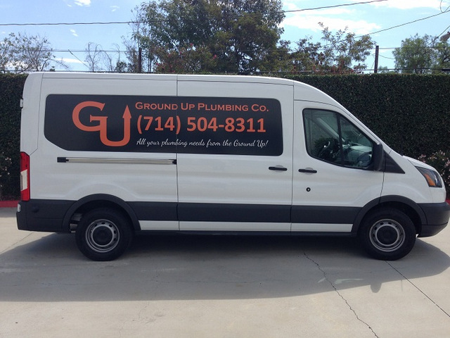 Plumbing contractor van graphics Fullerton CA