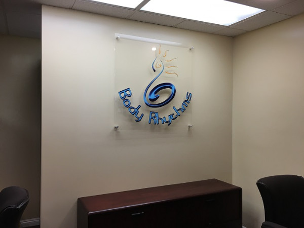 Acrylic lobby signs for spas in Orange County
