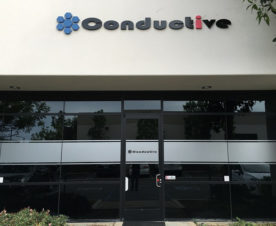 Etched vinyl window graphics for businesses in Orange County