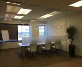 Etched vinyl window graphics in Orange County CA