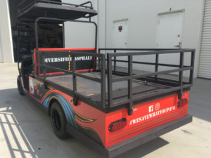 Custom designed vinyl wraps for golf carts in Orange County CA