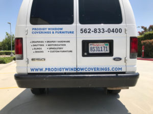 Van graphics, decals and lettering Long Beach CA