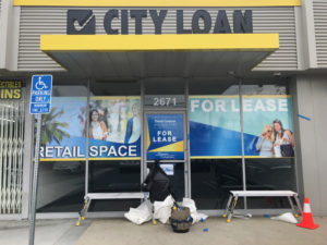 For Lease Window Graphics for Property Managers in Anaheim CA