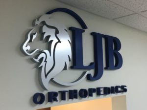 Foam letter brushed metal faces lobby signs | Orange County CA