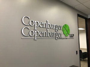 Brushed Metal Lobby Logo Signs Newport Beach CA