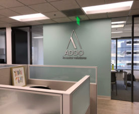 Brushed Metal Lobby Logo Sign Santa Ana CA