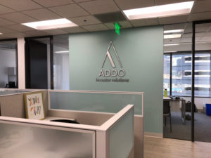 Brushed Metal Lobby Logo Sign Santa Ana CA