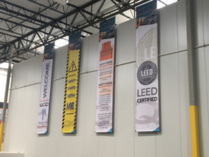 Warehouse Hanging Banners Fontana CA