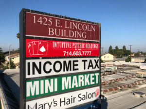 Pylon Signs with Tenant Panels Anaheim CA