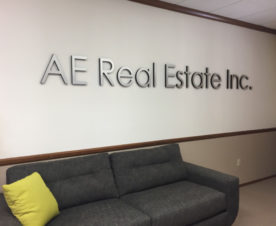 Custom designed lobby logo signs Orange County CA