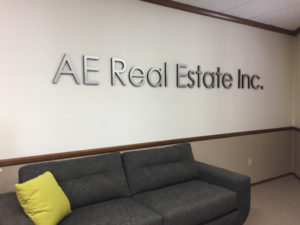 Custom designed lobby logo signs Orange County CA