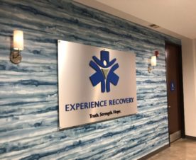 Brushed Metal 3D Lobby Logo Panels Garden Grove CA