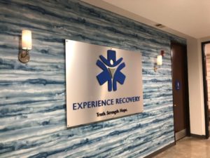 Brushed Metal 3D Lobby Logo Panels Garden Grove CA