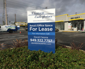 Commercial property For Lease signs for Anaheim Property Management Companies