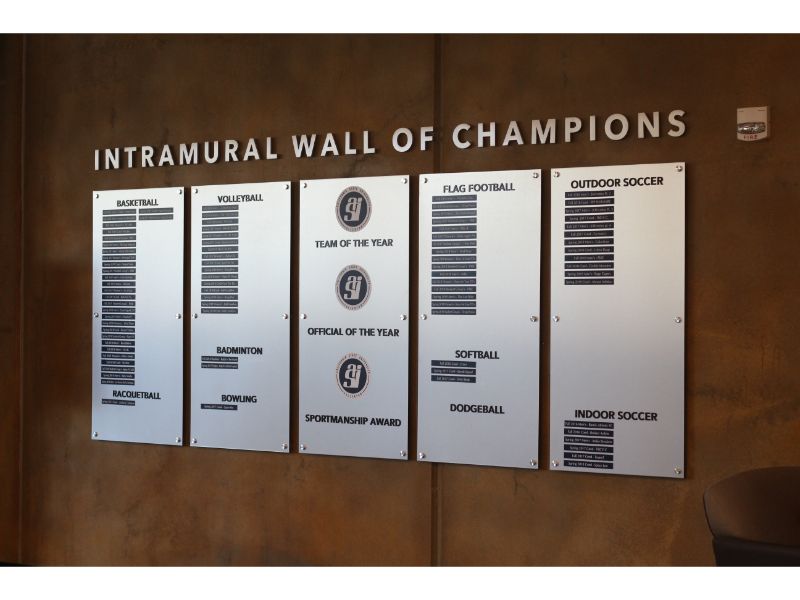 Intramural Wall of Fame for Schools in Orange County CA