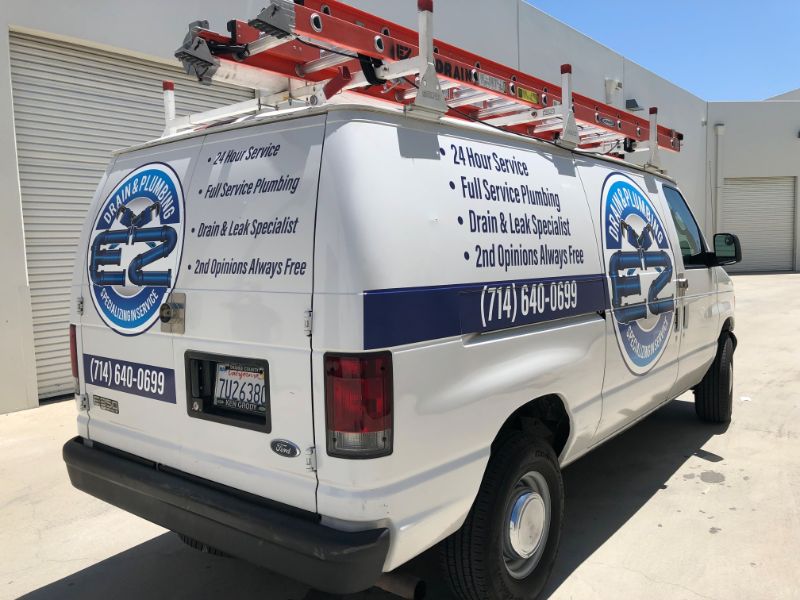 Vinyl decals and lettering for commercial vans in Garden Grove CA