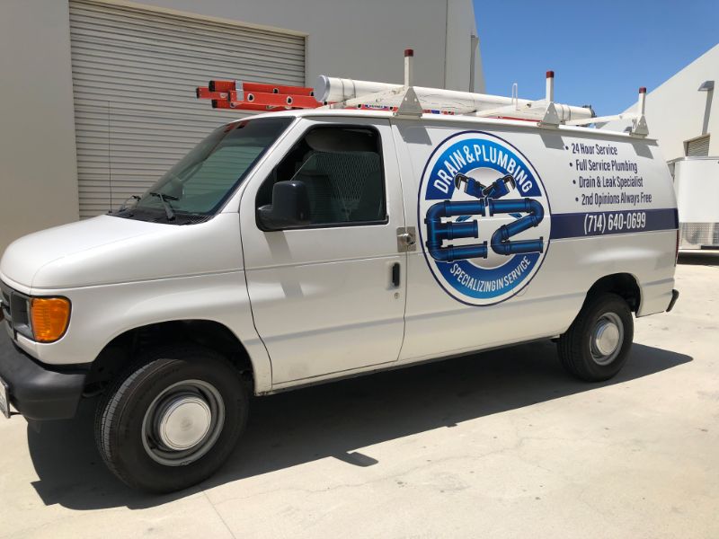 Vinyl lettering for plumbing vans in Garden Grove CA