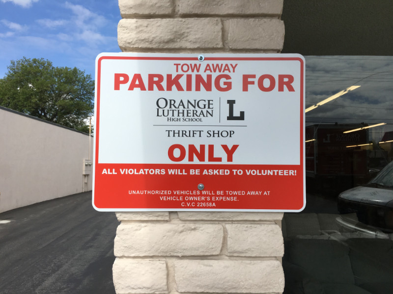 reserved parking sign
