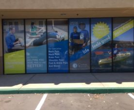 Storefront see-through window graphics in Tustin CA