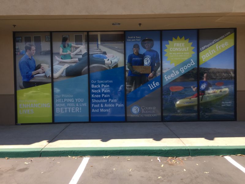Storefront see-through window graphics in Tustin CA