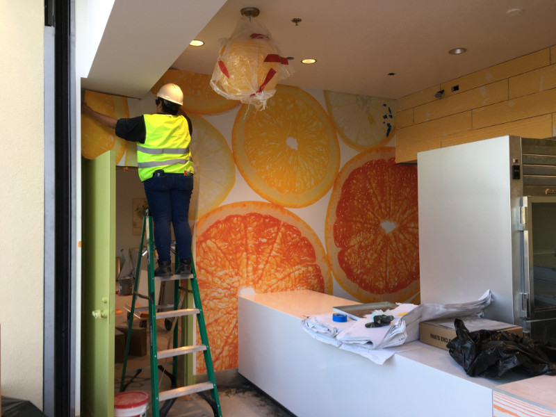 wall mural installation