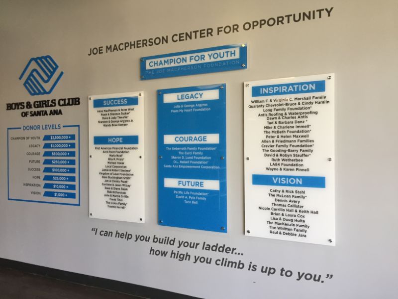 Donor Walls in Santa Ana CA