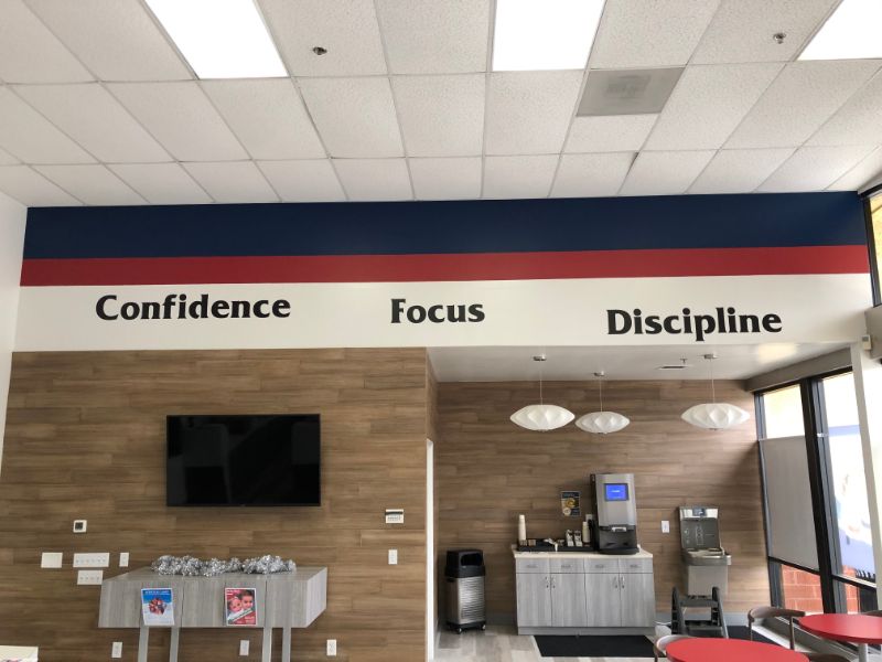 Custom Designed Vinyl Wall Lettering in Fullerton CA