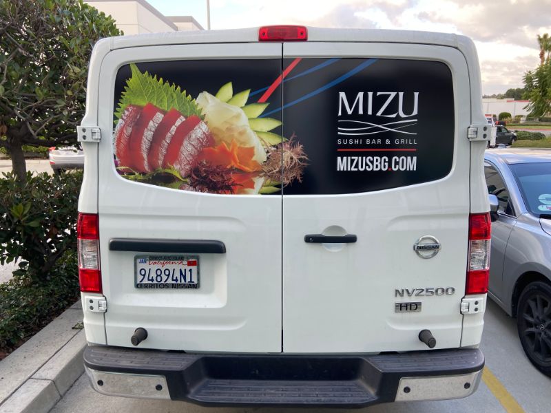 Commercial van decals and lettering in Tustin CA