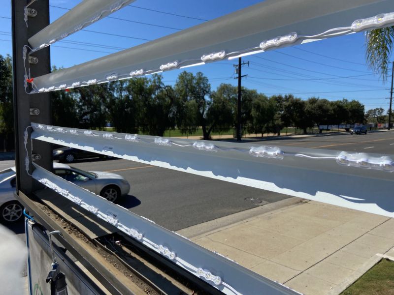 LED Retrofitting a lighted pylon sign in Orange County CA