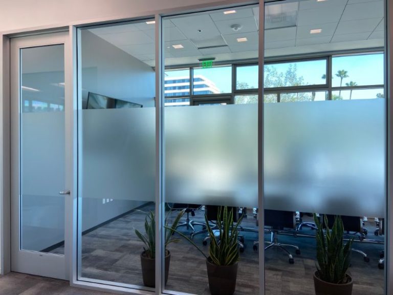 Etched Glass privacy film in Newport Beach CA