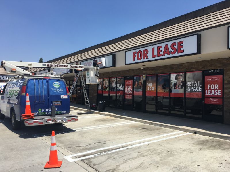 For Lease Vinyl Lettering in Orange County CA