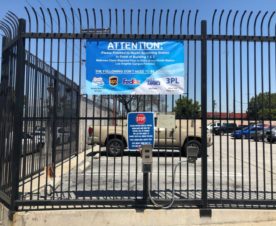 Banners Announce health Screening Requirements Before Entry in LA