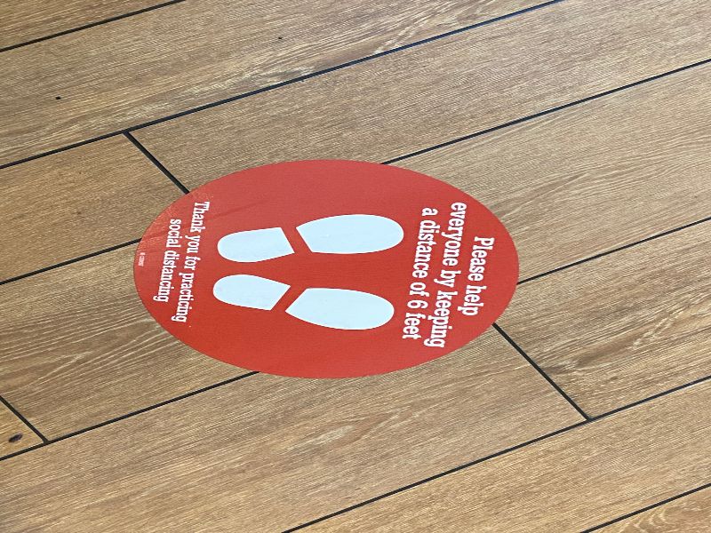 social distancing floor decals
